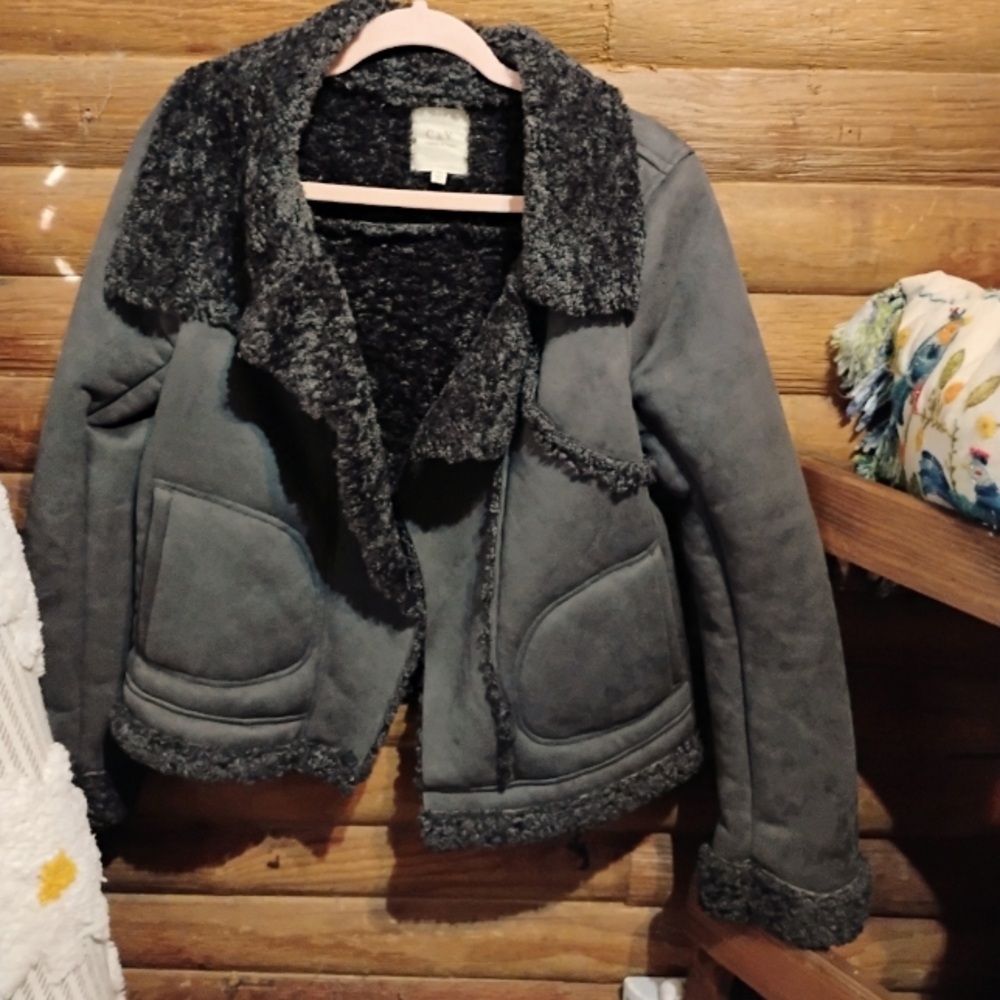 Chelsea & Violet Women's Gray Shearling Jacket XS Like New
